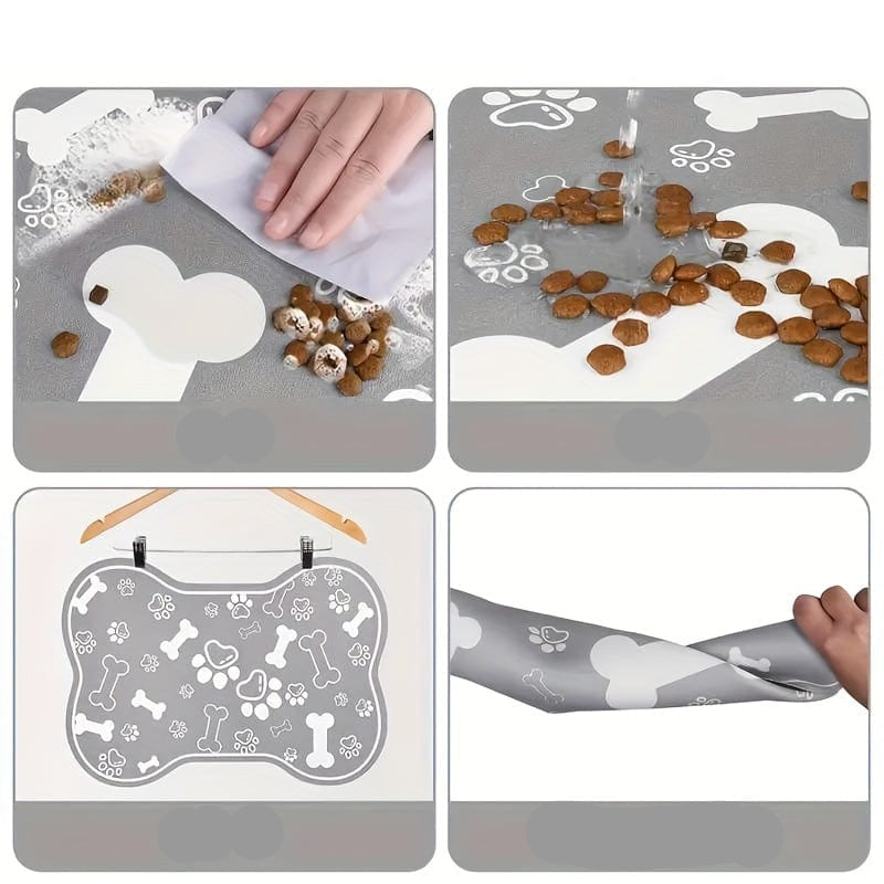 Tapis de nourriture pour chien facile à nettoyer, accessoires pour chiens anti-dérapants