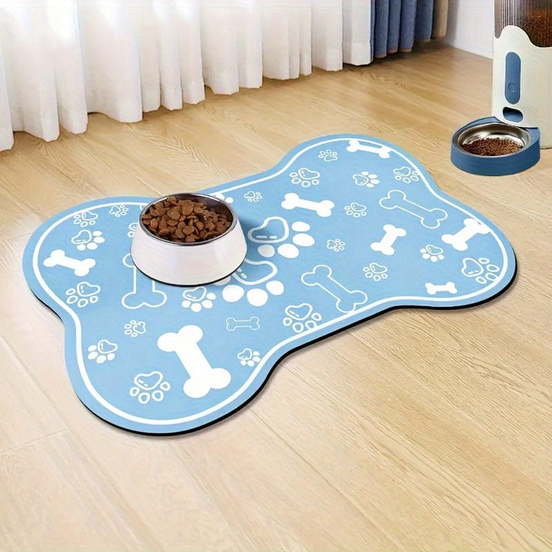 Tapis d’alimentation pour chien en diatomée, accessoires pour chiens, design os et pattes