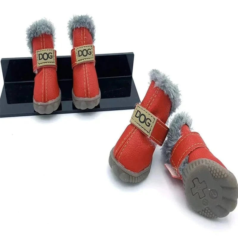 Bottines imperméables à scratch - Rouge - XS