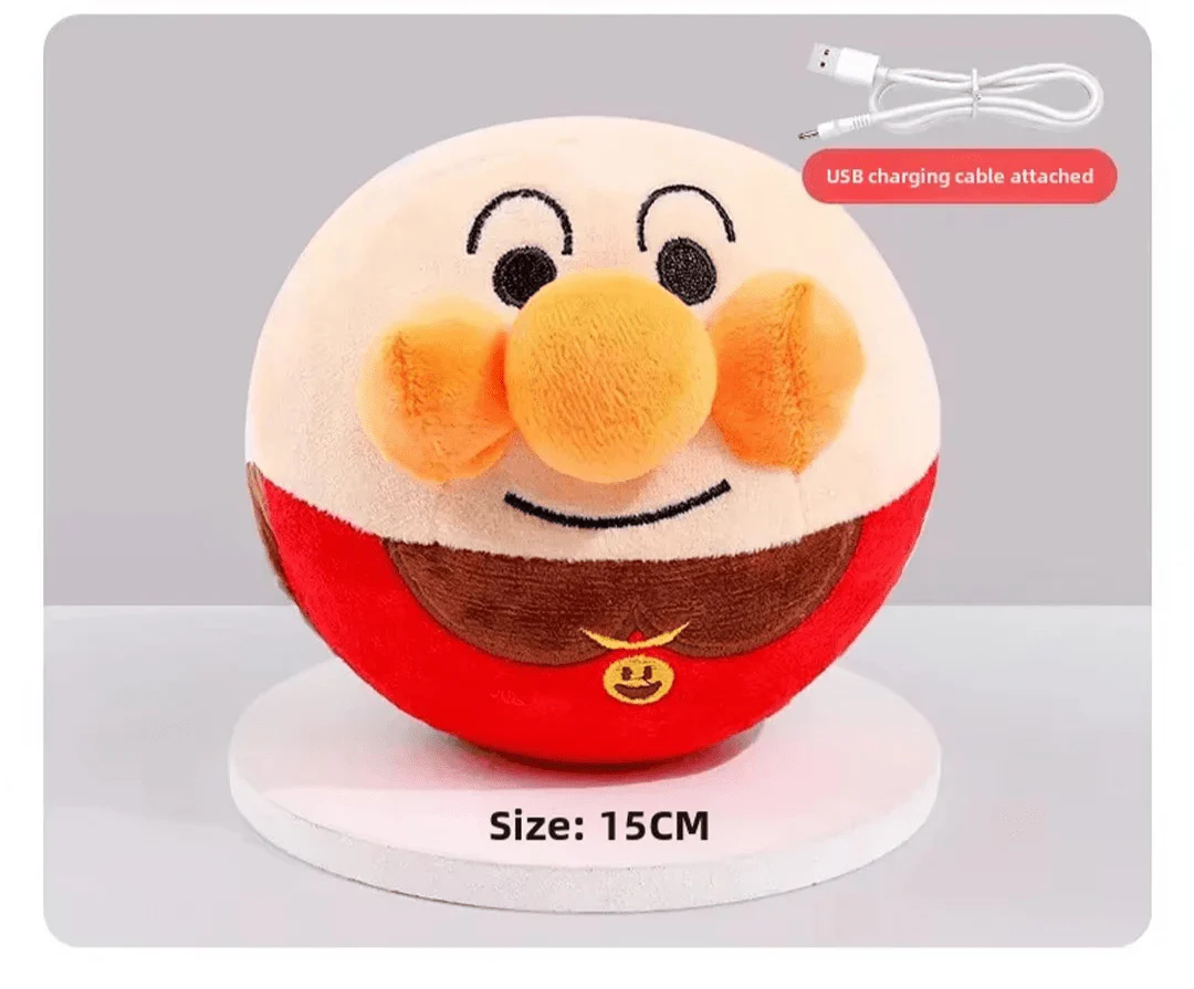 Anpanman plush toy interactif électrique avec câble USB pour Boule roulante musicale