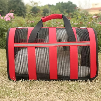 Transporteur pour petits animaux, red et noir avec mesh, parfait pour ton furry friend