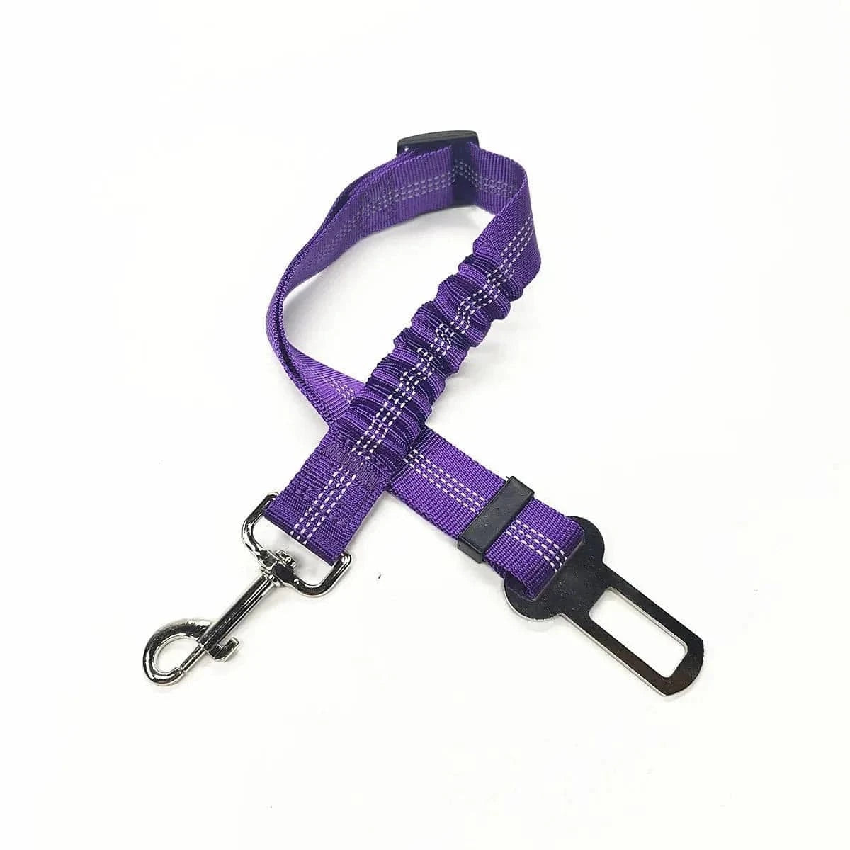 Ceinture de sécurité réglable pour chiens with purple tether, confort optimal et sécurité optimale