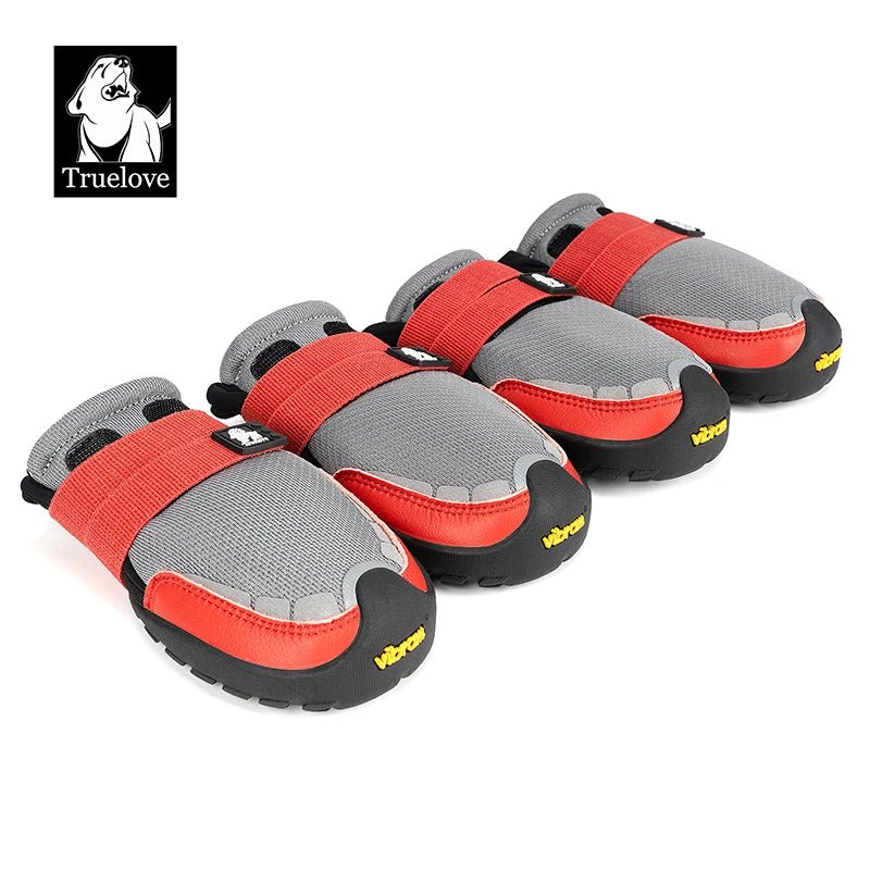 Chaussures pour chien Truelove Explorer semelle Vibram antidérapante - Gris / rouge - XXS