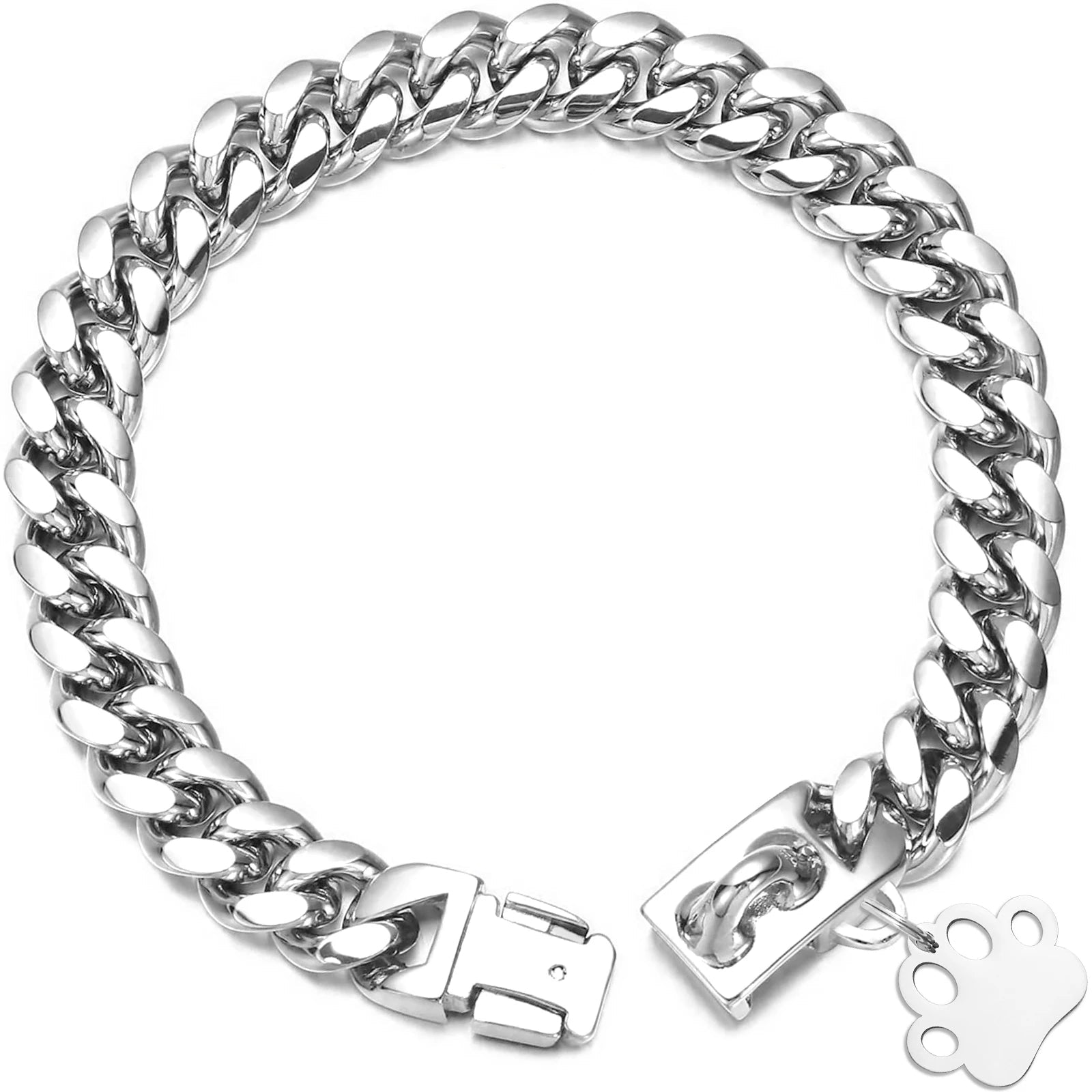 Collier acier inoxydable - Argent - 25 cm - Tour de cou 20 à 24 cm
