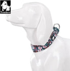 Collier pour chien motif floral en coton avec boucle Duraflex ultra-résistante sur mannequin blanc