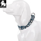 Collier pour chien motif floral bleu Truelove en coton avec boucle Duraflex ultra-résistante