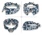 Collier pour chien bleu Truelove avec nœud papillon amovible et hardware argenté