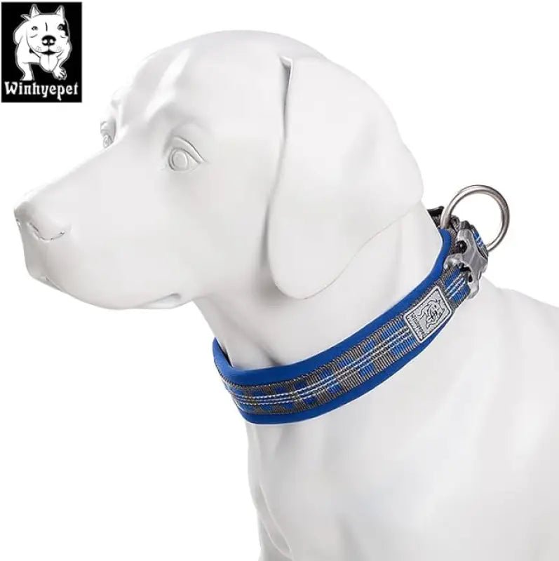 Collier pour chien Truelove en néoprène ultra doux, résistant à l’eau, bleu et gris