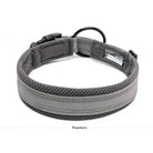 Collier pour chien gris Truelove en nylon rembourré avec bandes réfléchissantes et boucle noire