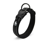 Collier chien Truelove noir avec bandes réfléchissantes, boucle rapide et D-ring en métal