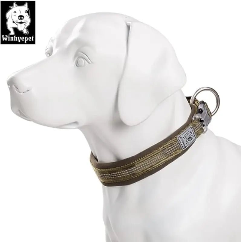 Collier pour chien kaki Truelove en néoprène ultra doux, résistant à l’eau et ajustable