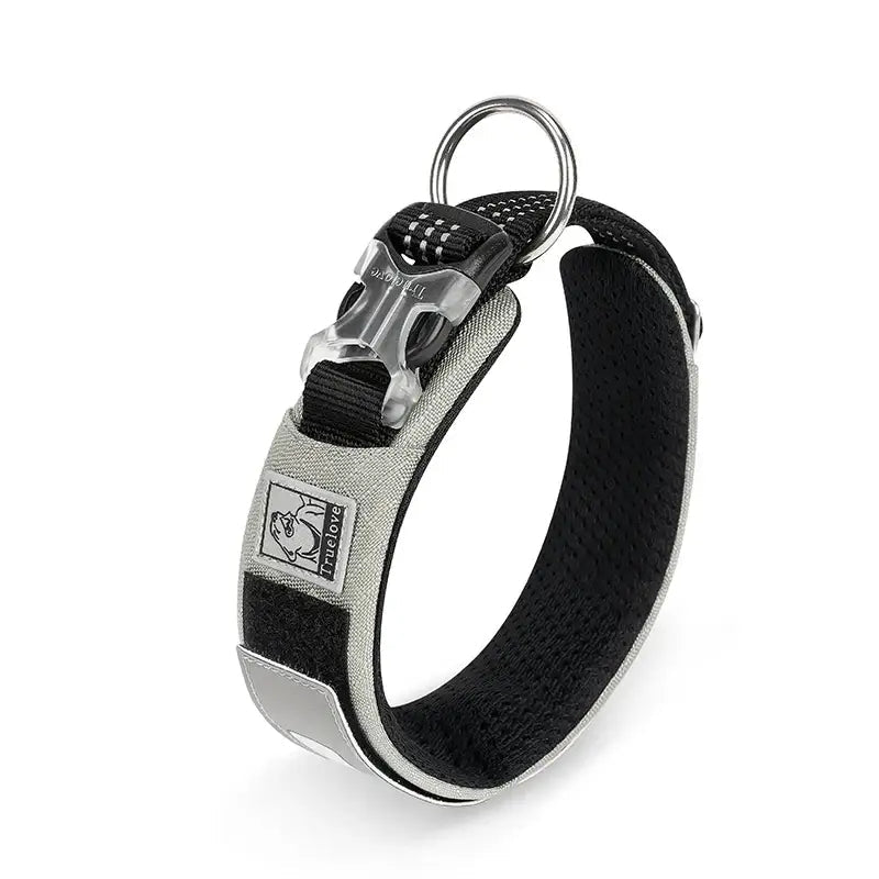 Collier pour chien en nylon Cordura avec patch personnalisable, réflecteur et boucle rapide