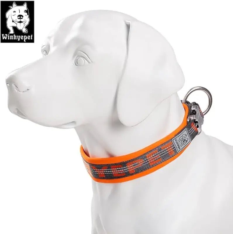 Collier pour chien Truelove orange et gris en néoprène ultra doux, résistant à l’eau