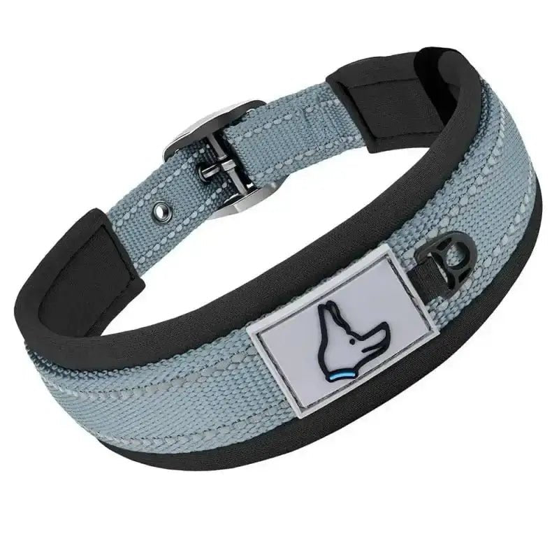 Collier pour chien réfléchissant rembourré, sécurité nocturne avec bande réfléchissante