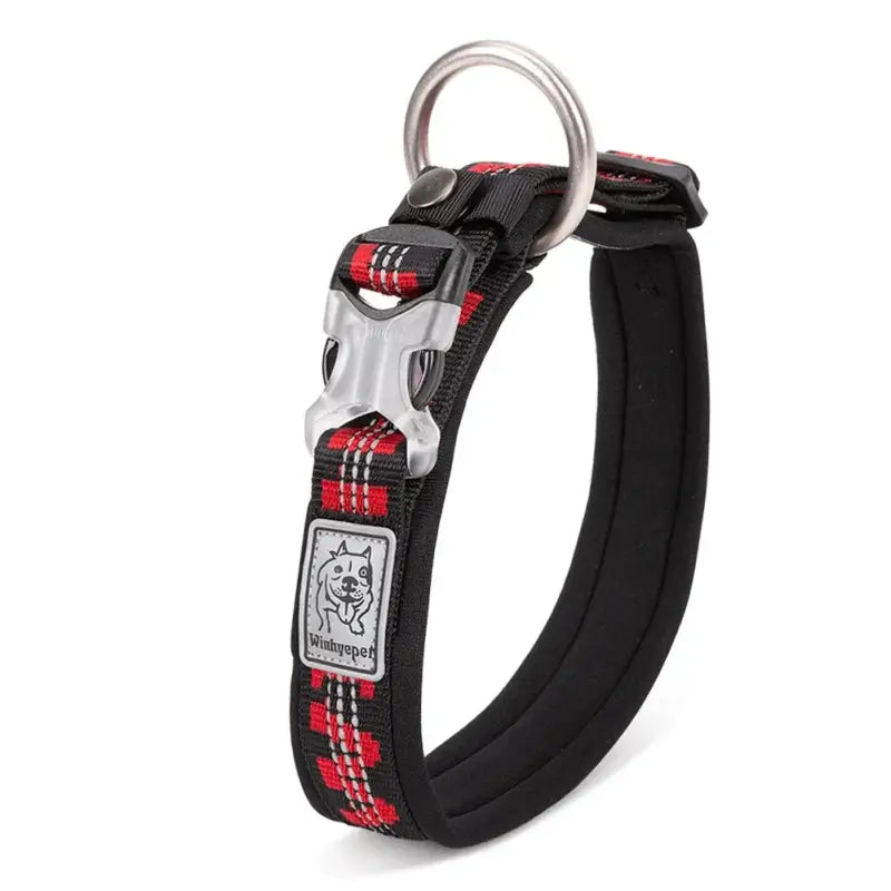 Collier pour chien Truelove en néoprène ultra doux, boucle duraflex, noir et rouge