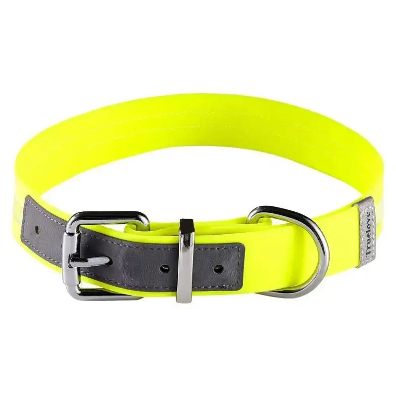 Collier pour chien Truelove jaune avec bande réfléchissante, boucle en zinc anti-rouille