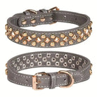 Collier en simili cuir pour chien avec clous décoratifs, style vintage robuste