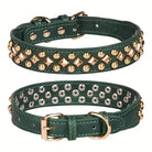 Deux colliers en simili cuir pour chien avec clous décoratifs style vintage robuste