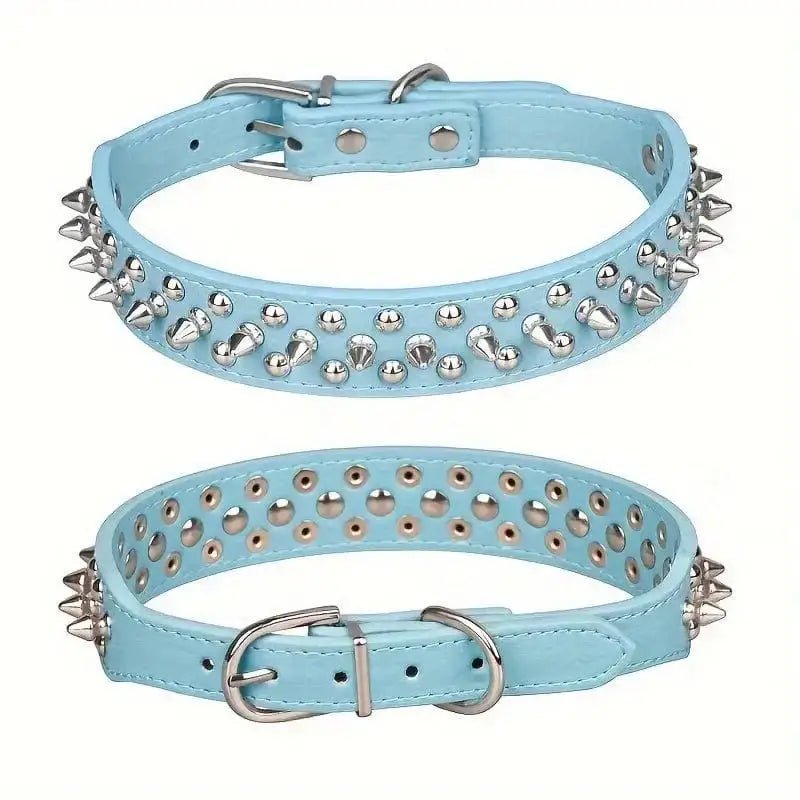 Collier cuir clouté pour chien style vintage avec eff et brillant, idéal collier tendance pour chien