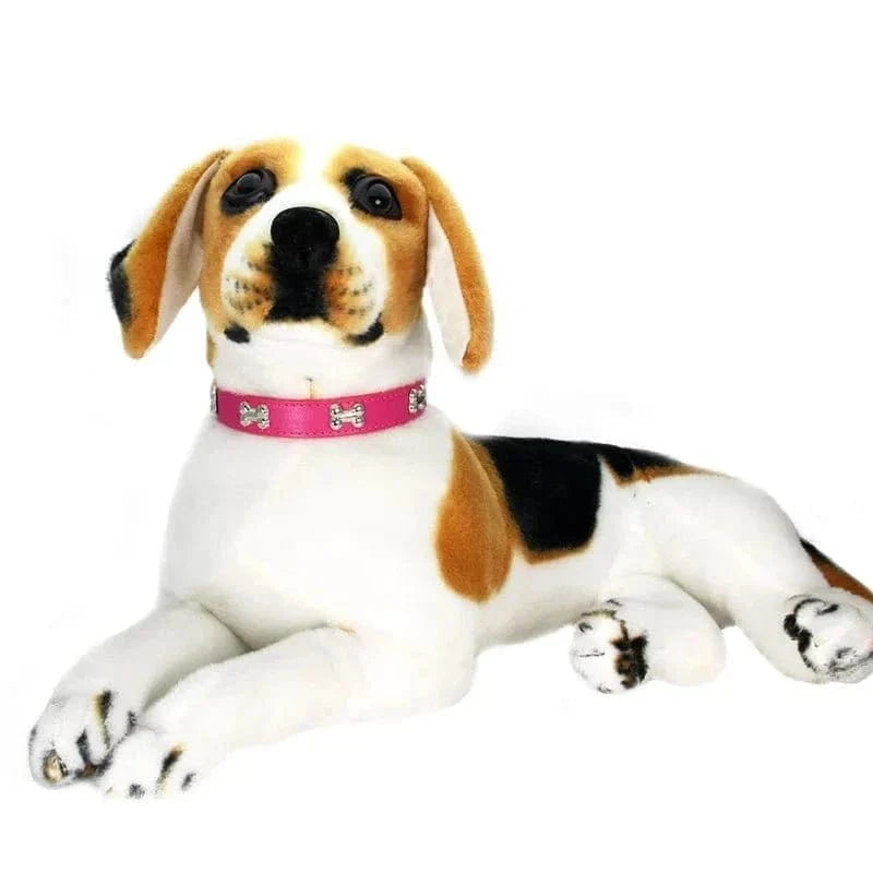 Our collier en cuir avec motifs OS pour chiens adultes résistants aux intempéries