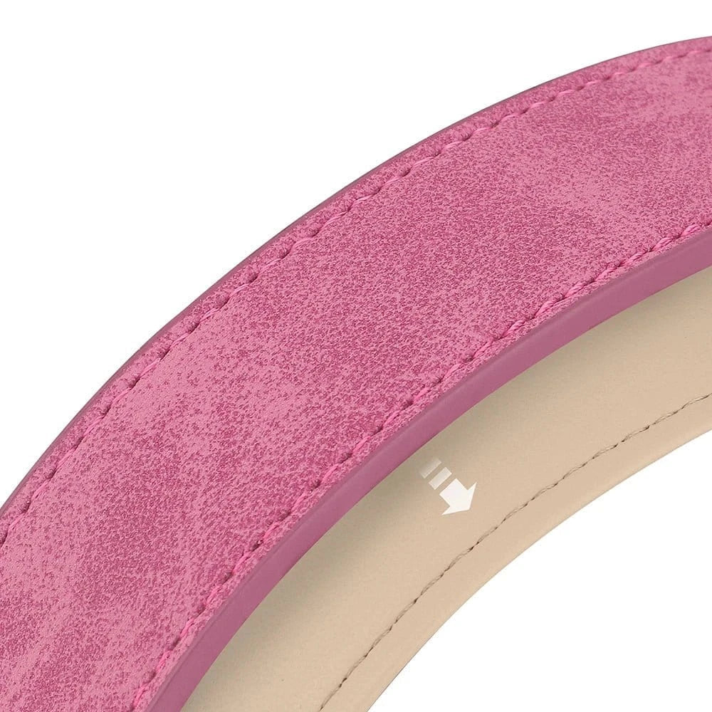 Collier en peau de cuir - Rose Clair - S