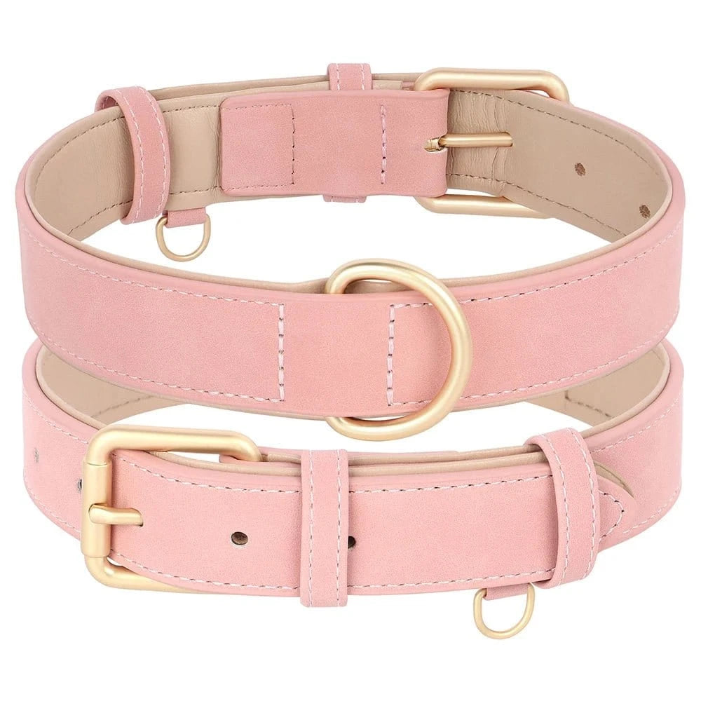 Collier en peau de cuir - Rose Clair - S