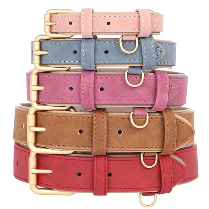 Collier en peau de cuir - Rose Clair - S