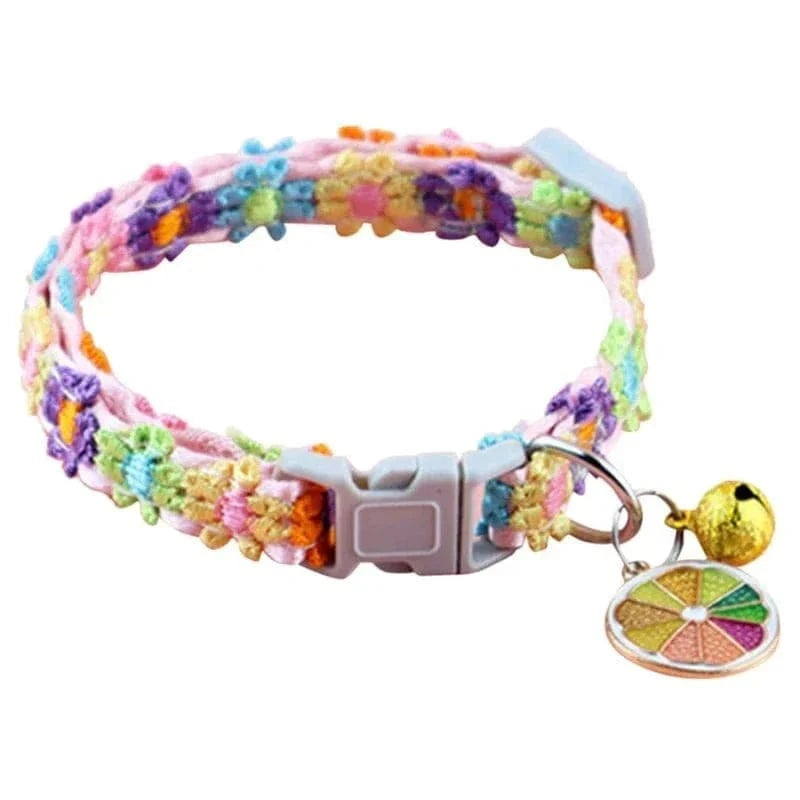 Collier fleur pour chiens avec charm citron, accessoires pour chiens mignons