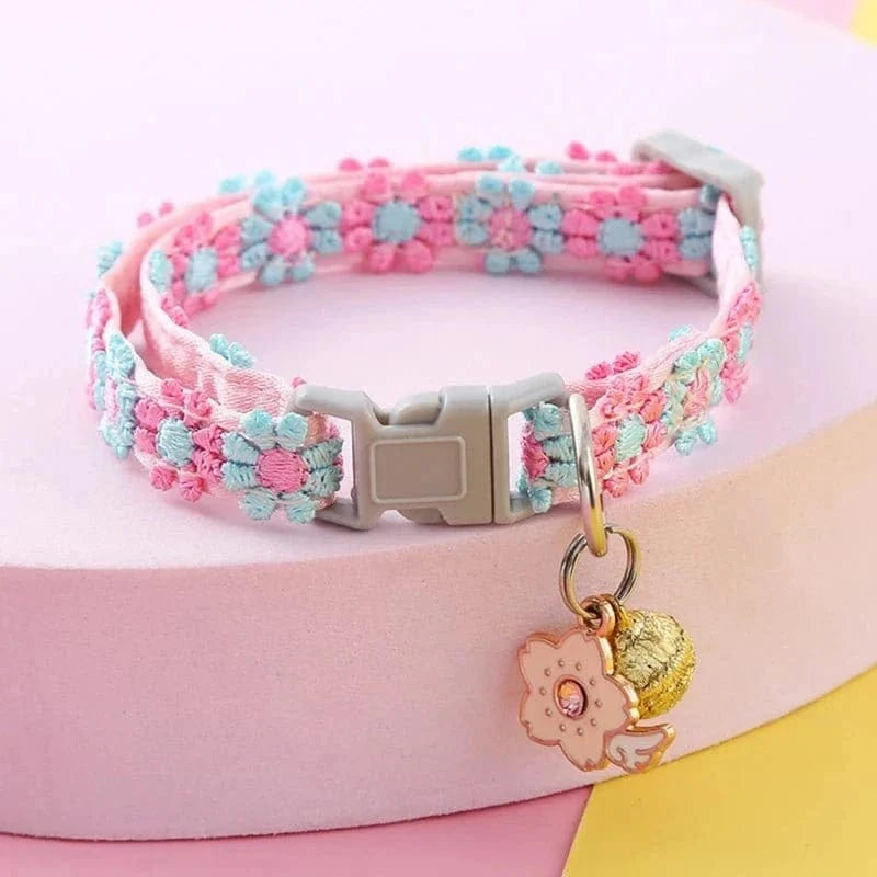 Collier Fleur avec Grelot et Médaille pour petits chiens, accessoires pour chiens