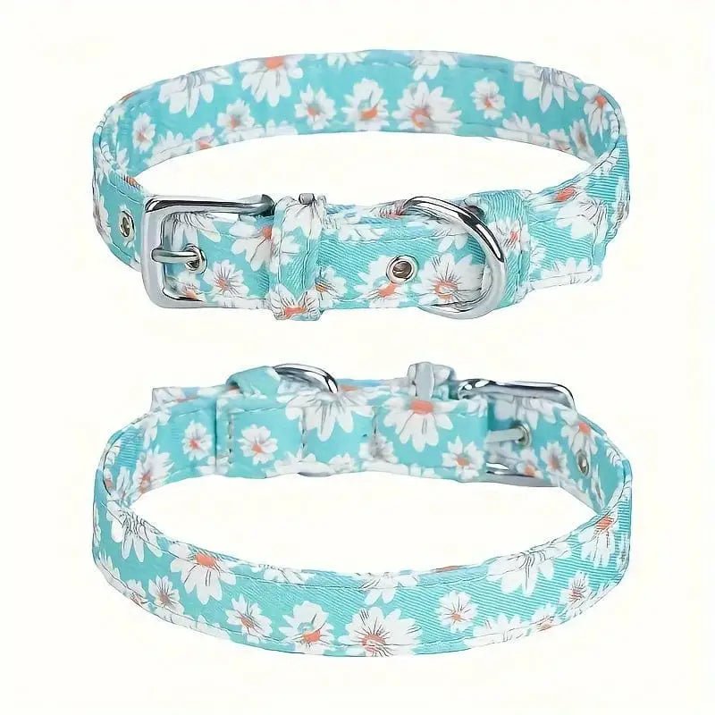 Collier floral ajustable élégant - Bleu clair - XS