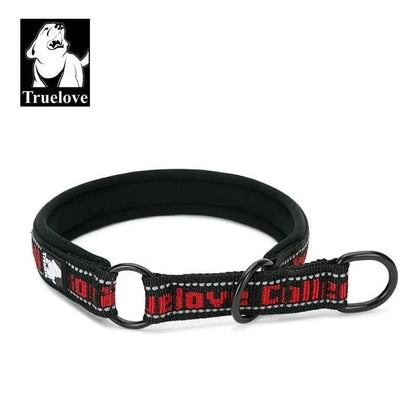 Collier noir et rouge réfléchissant Truelove en néoprène SBR rembourré pour chiens xxs à xxxl