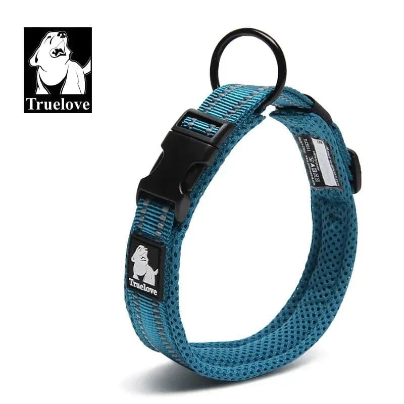 Collier Truelove Premium en maille douce bleue avec boucle Duraflex pour chien