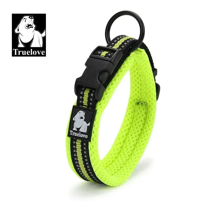 Collier Truelove réfléchissant en maille douce jaune neon avec boucle Duraflex