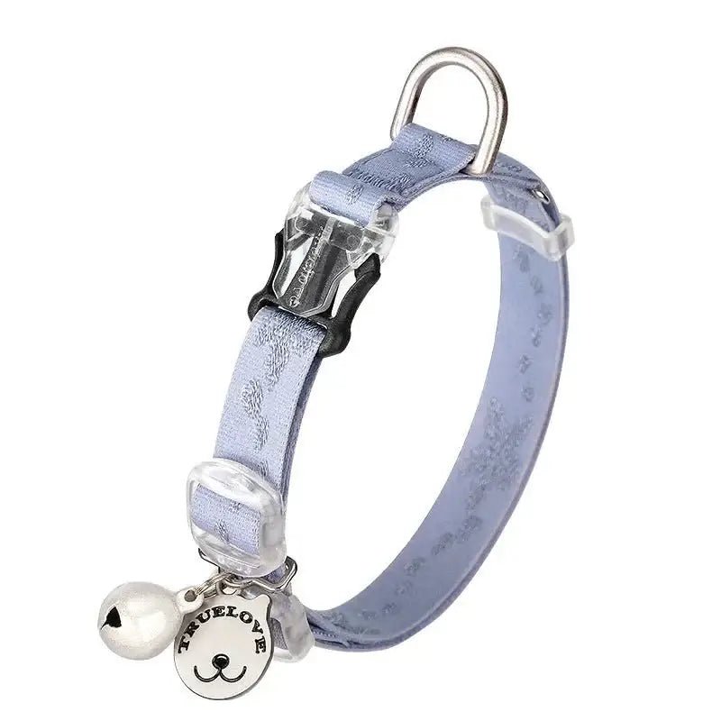 Collier Truelove en nylon résistant avec grelot intégré et charm tête de chat