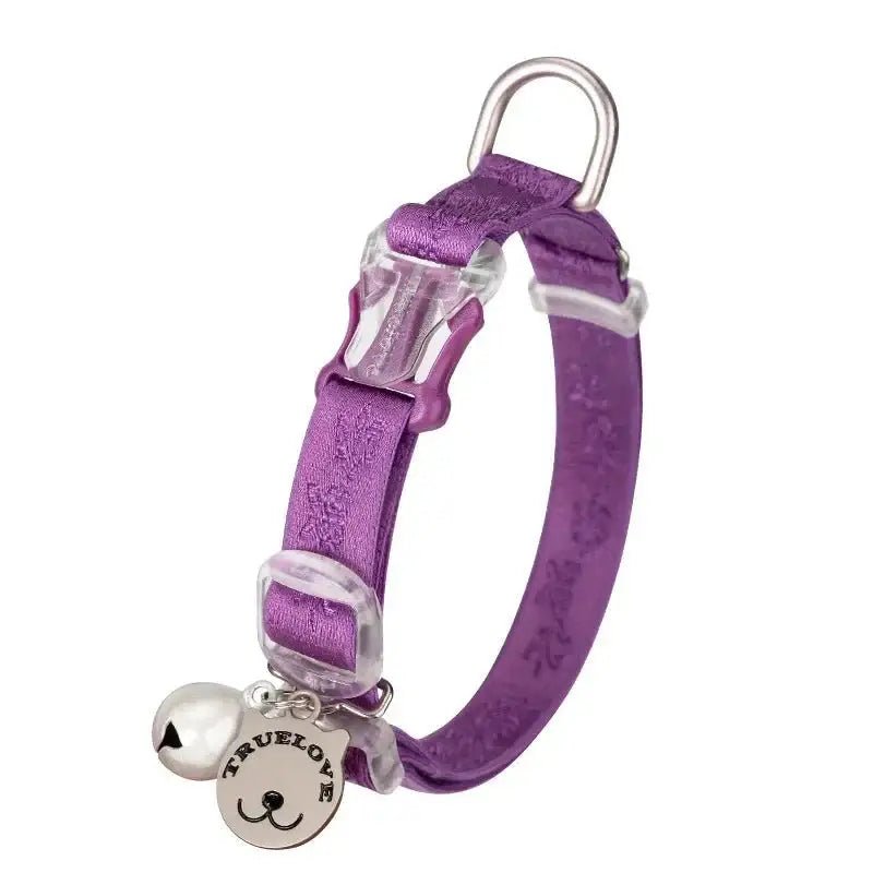 Collier Truelove pour petit chien en nylon résistant avec grelot intégré et tag chat