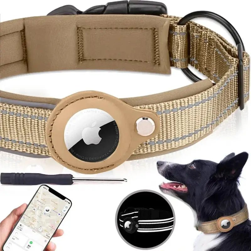 Collier réfléchissant avec emplacement AirTag - Kaki (No Airtag) - S