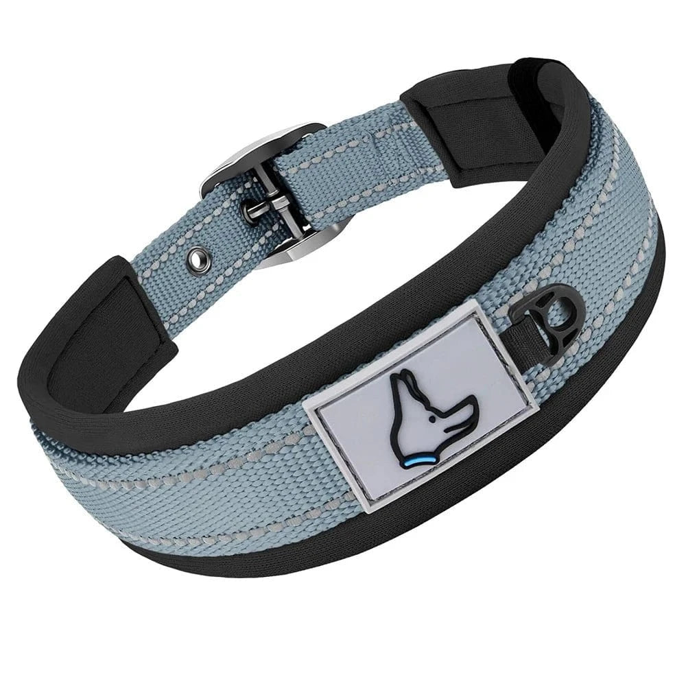 Collier réfléchissant en nylon - Gris foncé - S