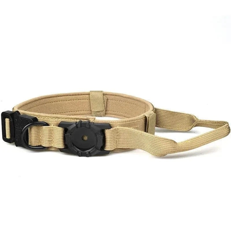 Collier tactique avec emplacement AirTag pour chiens moyens, support Airtag solide