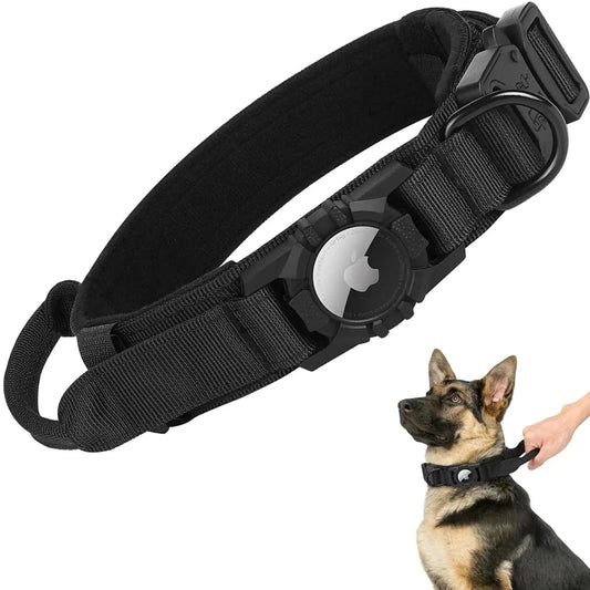 Collier tactique pour chiens moyens avec support Airtag et emplacement pratique