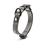 Collier chien Truelove ajustable en nylon gris avec boucle noire, réfléchissant et sécurisant