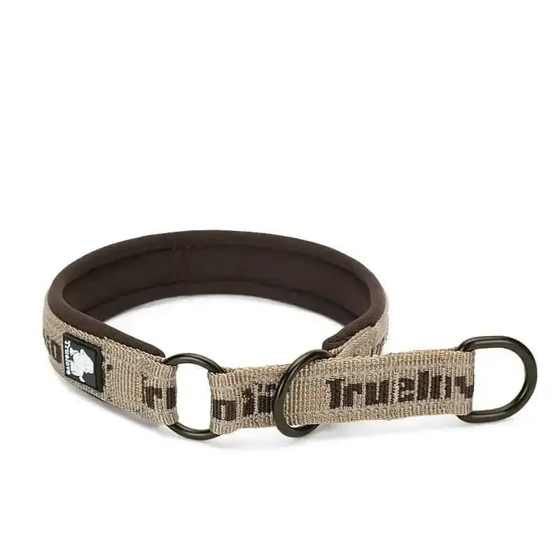 Collier Truelove rembourré et sécurisé pour chien, beige et marron, ajustable et confortable