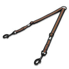 Coupleur double chien Truelove noir et orange pour laisse standard sans enchevêtrement