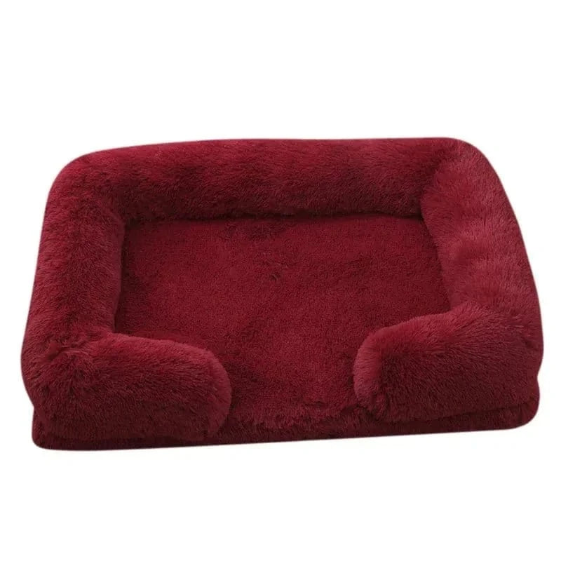 Burgundy plush coussin amovible pour confort optimal et entretien facile dans Coussin Douillet pour Nuits Paisibles