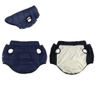 Navy blue doudoune sans manches pour chien chaude et imperméable avec fermeture boutons
