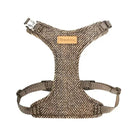 Harnais et laisse Truelove pour chien en tissu marron à motif chevrons ajustable