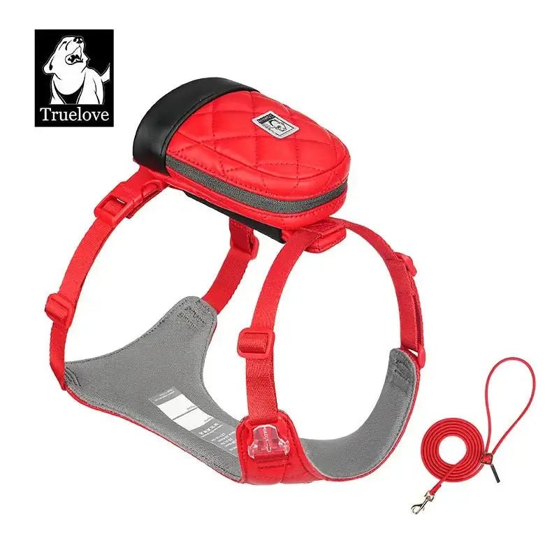 Harnais pour chien biosourcé Truelove 3-en-1 avec petit sac et laisse assortie