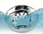 Objet en métal chromé immergé, compatible avec la gamelle anti-glouton pour chien en inox