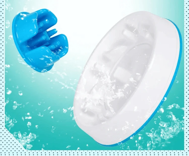 Paw cleaner bleu blanc pour gamelle anti-glouton et moyens chiens pour aliments secs