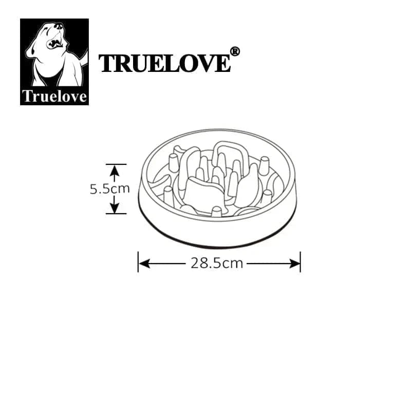 Gamelle anti-glouton Truelove Ø28.5cm pour moyens chiens, aliments secs faciles
