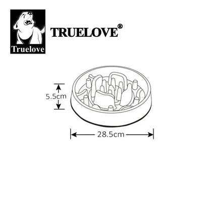 Gamelle anti-glouton Truelove Ø28.5cm pour moyens chiens, aliments secs faciles